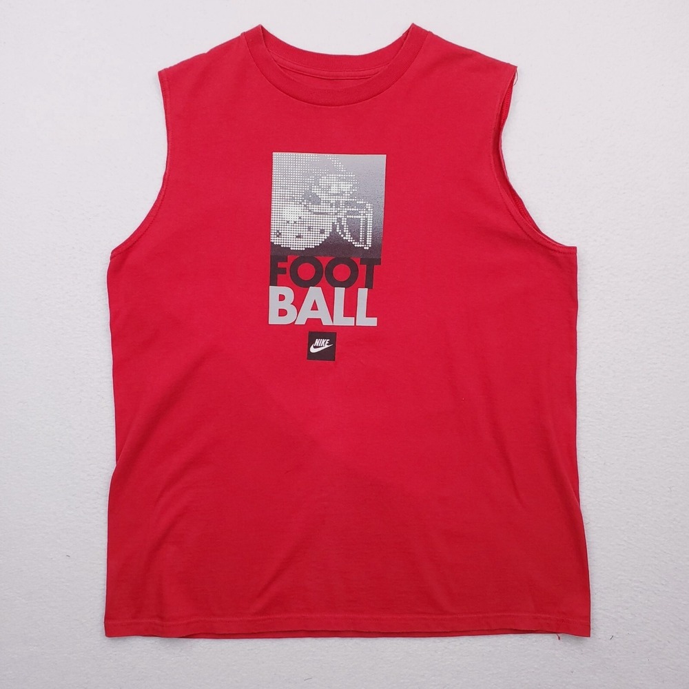 Nike Tank Top Boys Extra Large Red Football Shirt Swoosh Logo Spellout Training